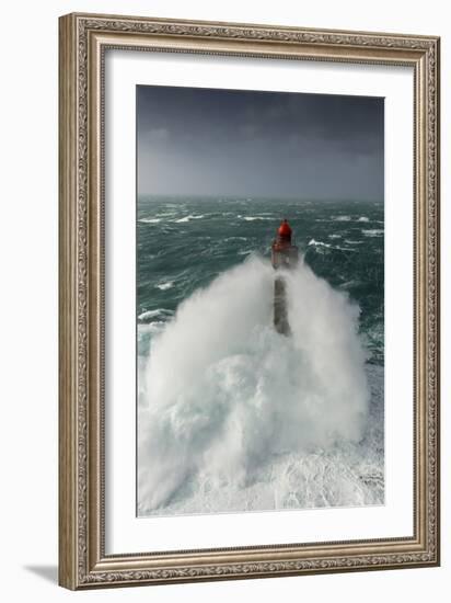 Toute La Force De La Nature Lors Du Passage De La Tempête Ruzica Au Phare De La Jument-Mathieu Rivrin-Framed Photographic Print