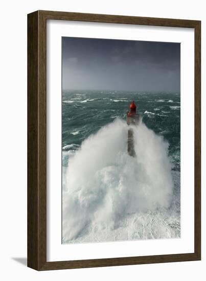 Toute La Force De La Nature Lors Du Passage De La Tempête Ruzica Au Phare De La Jument-Mathieu Rivrin-Framed Photographic Print