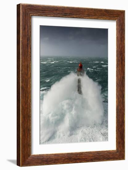 Toute La Force De La Nature Lors Du Passage De La Tempête Ruzica Au Phare De La Jument-Mathieu Rivrin-Framed Photographic Print