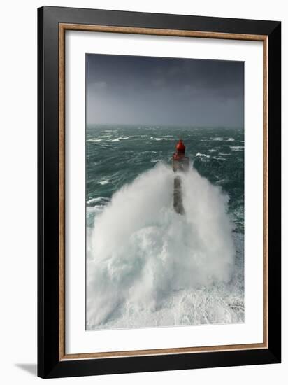 Toute La Force De La Nature Lors Du Passage De La Tempête Ruzica Au Phare De La Jument-Mathieu Rivrin-Framed Photographic Print