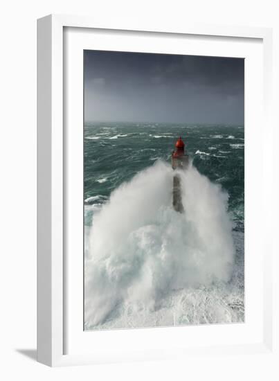 Toute La Force De La Nature Lors Du Passage De La Tempête Ruzica Au Phare De La Jument-Mathieu Rivrin-Framed Photographic Print