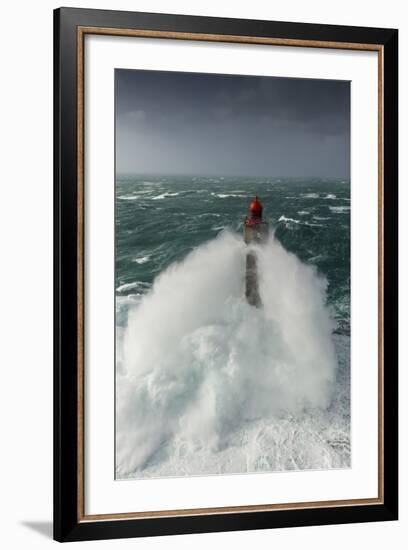 Toute La Force De La Nature Lors Du Passage De La Tempête Ruzica Au Phare De La Jument-Mathieu Rivrin-Framed Photographic Print