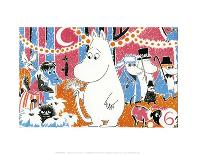 Moomintroll and Snorkmaiden Relaxing in Their Boat-Tove Jansson-Framed Art Print