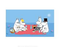The Moomins Back on Dry Land After Their Treasure Hunt-Tove Jansson-Framed Art Print