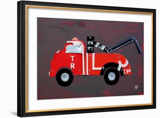 Tow Truck-Design Turnpike-Framed Premium Giclee Print