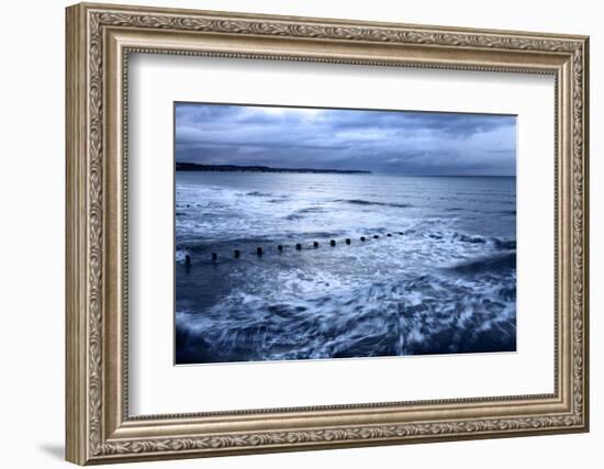 Toward Flamborough Head from Bridlington Harbour at Dusk, East Riding of Yorkshire, England, UK-Mark Sunderland-Framed Photographic Print