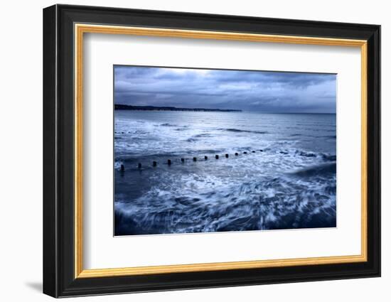 Toward Flamborough Head from Bridlington Harbour at Dusk, East Riding of Yorkshire, England, UK-Mark Sunderland-Framed Photographic Print