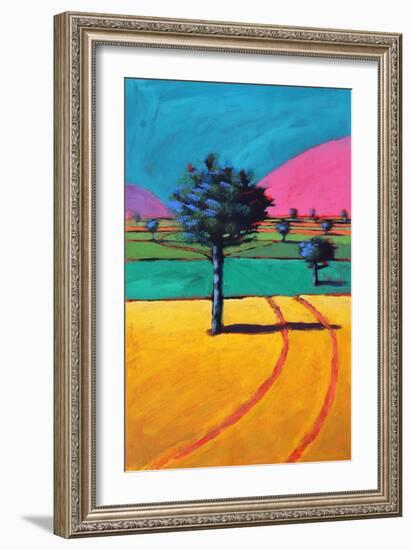 Towards Castlemorton, 2021 (acrylic on paper)-Paul Powis-Framed Giclee Print