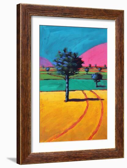 Towards Castlemorton, 2021 (acrylic on paper)-Paul Powis-Framed Giclee Print