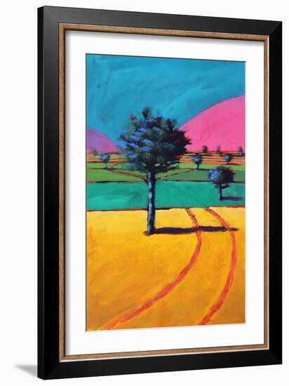 Towards Castlemorton, 2021 (acrylic on paper)-Paul Powis-Framed Giclee Print