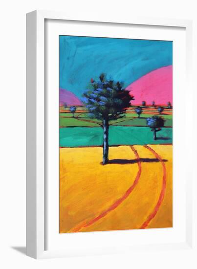 Towards Castlemorton, 2021 (acrylic on paper)-Paul Powis-Framed Giclee Print