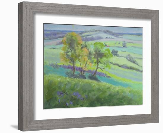 Towards Winchelsea, Sussex, with Bluebells in Spring-Anne Durham-Framed Giclee Print