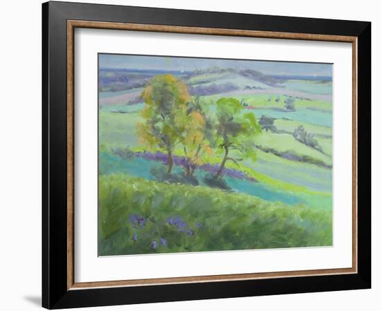 Towards Winchelsea, Sussex, with Bluebells in Spring-Anne Durham-Framed Giclee Print
