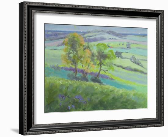 Towards Winchelsea, Sussex, with Bluebells in Spring-Anne Durham-Framed Giclee Print