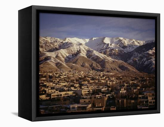 Towchal Range Behind the City, Tehran, Iran, Middle East-Desmond Harney-Framed Premier Image Canvas