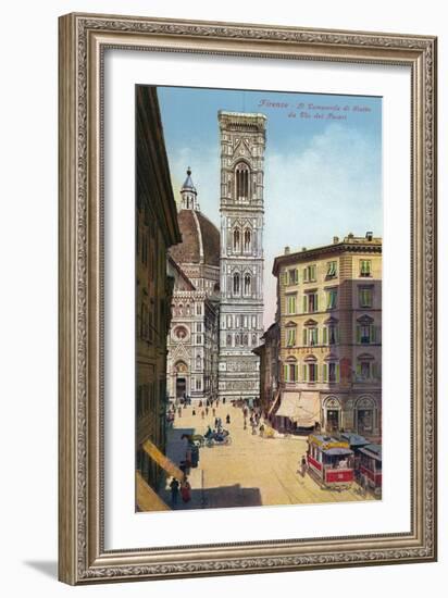 Tower and Cathedral, Florence, Italy-null-Framed Premium Giclee Print