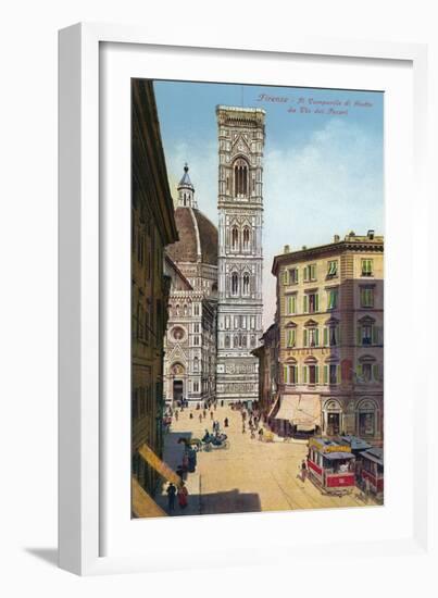 Tower and Cathedral, Florence, Italy-null-Framed Premium Giclee Print