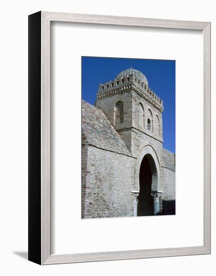 Tower and gateway into the courtyard of the Great Mosque in Kairouan, 9th century. Artist: Unknown-Unknown-Framed Photographic Print