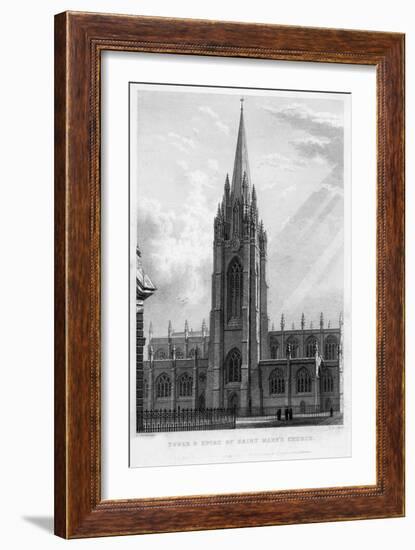 Tower and Spire of Saint Mary's Church, Oxford, 1833-John Le Keux-Framed Giclee Print