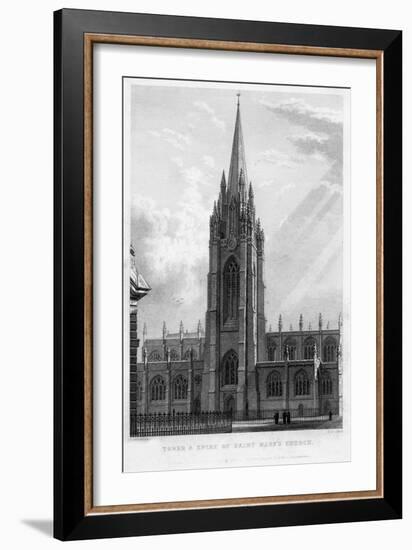 Tower and Spire of Saint Mary's Church, Oxford, 1833-John Le Keux-Framed Giclee Print