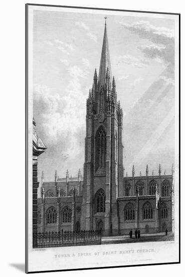 Tower and Spire of Saint Mary's Church, Oxford, 1833-John Le Keux-Mounted Giclee Print