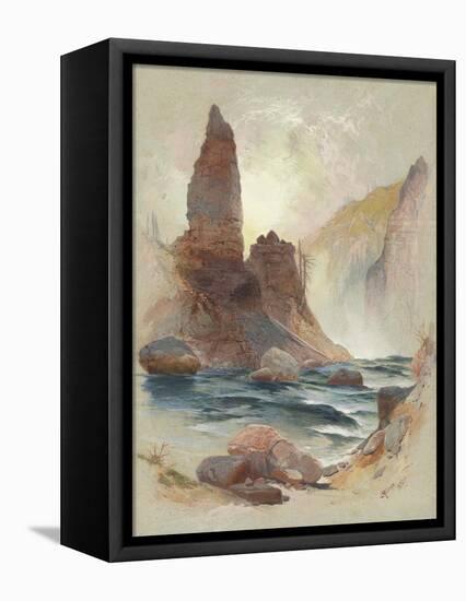 Tower at Tower Falls, Yellowstone, 1872-Thomas Moran-Framed Premier Image Canvas