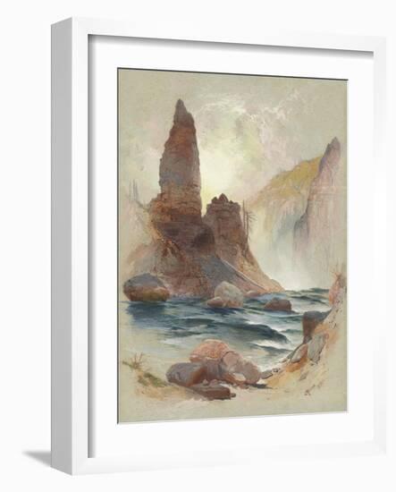 Tower at Tower Falls, Yellowstone, 1872-Thomas Moran-Framed Giclee Print