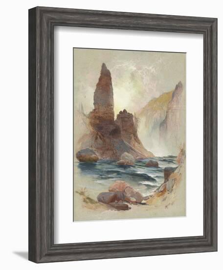 Tower at Tower Falls, Yellowstone, 1872-Thomas Moran-Framed Giclee Print