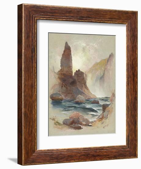 Tower at Tower Falls, Yellowstone, 1872-Thomas Moran-Framed Giclee Print