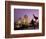 Tower Bridge and Girl with a Dolphin Fountain Statue at Dusk, London, England-Michele Falzone-Framed Photographic Print