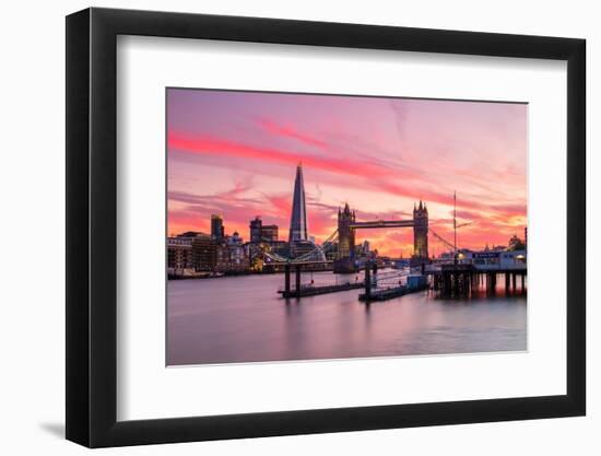 Tower Bridge and The Shard at sunset, London-Ed Hasler-Framed Photographic Print