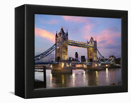 Tower Bridge at Dusk-Adrian Campfield-Framed Premier Image Canvas