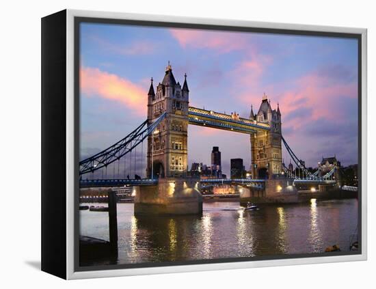 Tower Bridge at Dusk-Adrian Campfield-Framed Premier Image Canvas