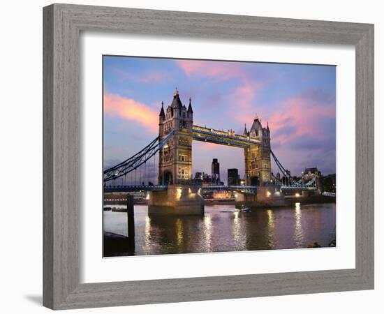 Tower Bridge at Dusk-Adrian Campfield-Framed Photographic Print