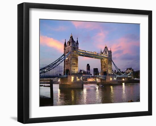 Tower Bridge at Dusk-Adrian Campfield-Framed Photographic Print