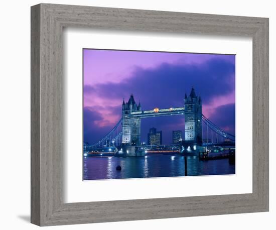 Tower Bridge at Night, London, Eng-Peter Adams-Framed Photographic Print