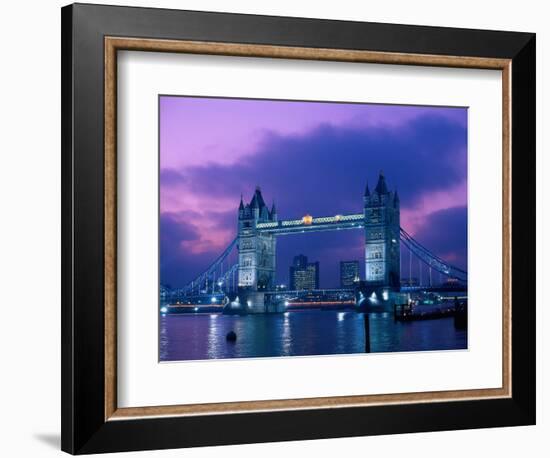 Tower Bridge at Night, London, Eng-Peter Adams-Framed Photographic Print