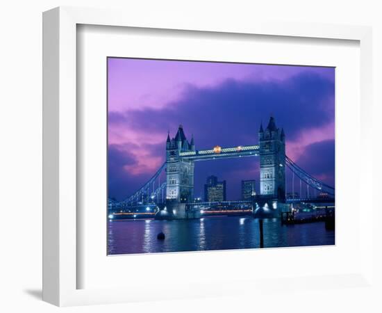 Tower Bridge at Night, London, Eng-Peter Adams-Framed Photographic Print