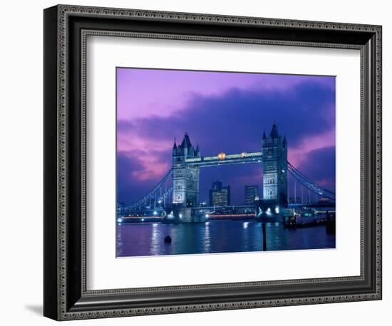 Tower Bridge at Night, London, Eng-Peter Adams-Framed Photographic Print