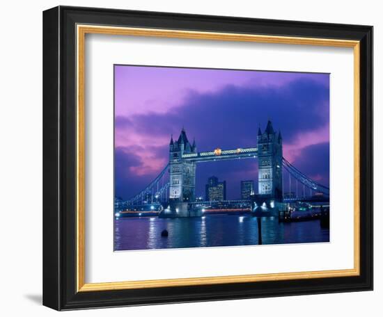 Tower Bridge at Night, London, Eng-Peter Adams-Framed Photographic Print