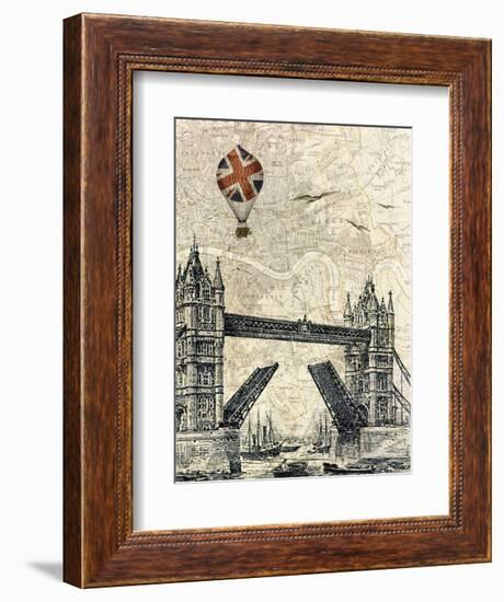 Tower Bridge Balloon-Marion Mcconaghie-Framed Art Print