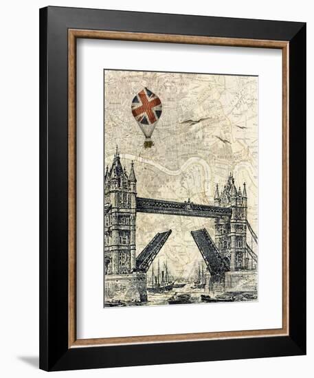 Tower Bridge Balloon-Marion Mcconaghie-Framed Art Print