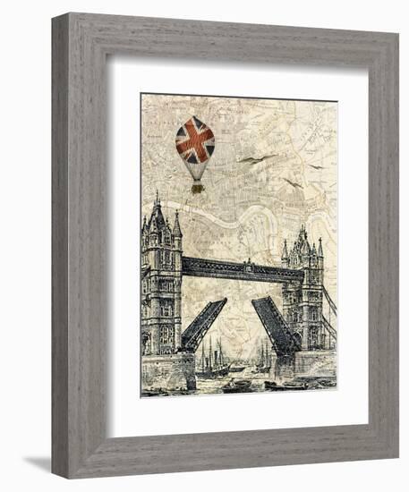 Tower Bridge Balloon-Marion Mcconaghie-Framed Art Print