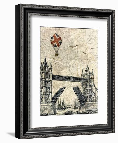 Tower Bridge Balloon-Marion Mcconaghie-Framed Art Print