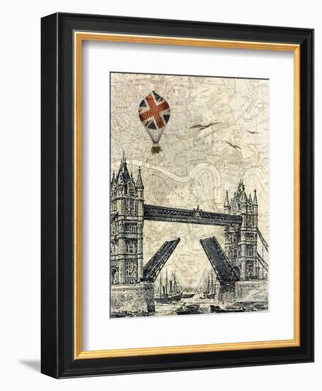 Tower Bridge Balloon-Marion Mcconaghie-Framed Art Print