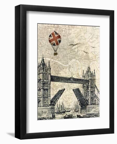Tower Bridge Balloon-Marion Mcconaghie-Framed Art Print