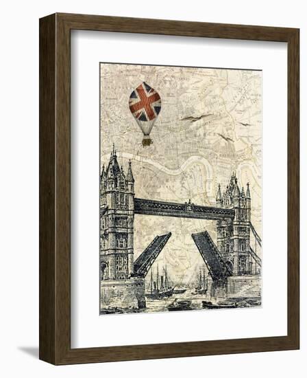 Tower Bridge Balloon-Marion Mcconaghie-Framed Art Print