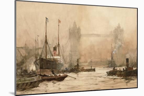 Tower Bridge from Cherry Garden Pier, c.1900-Charles Edward Dixon-Mounted Giclee Print