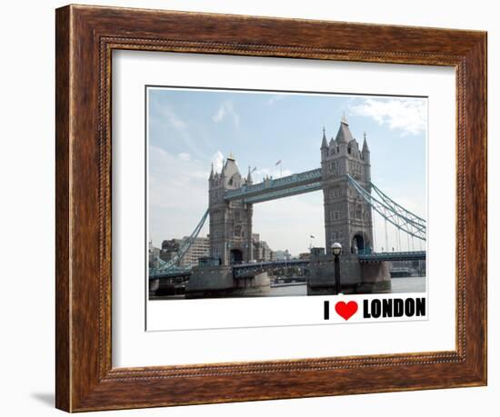 Tower Bridge, I Love London-null-Framed Art Print