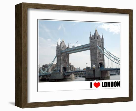 Tower Bridge, I Love London-null-Framed Art Print
